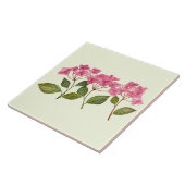 水彩ピンクアジサイのラケッツパターン タイル (側面)