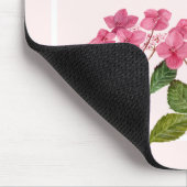 水彩ピンクアジサイ絵画ラケッツフラワー マウスパッド (コーナー)