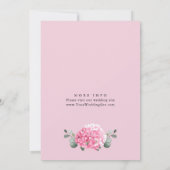 水彩ピンクアジサイ花びら&プロセッコ 招待状 (裏面)