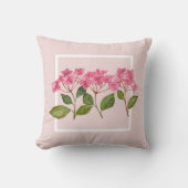 水彩ピンクアジサイ・ラケapsイラストレーション クッション (正面)
