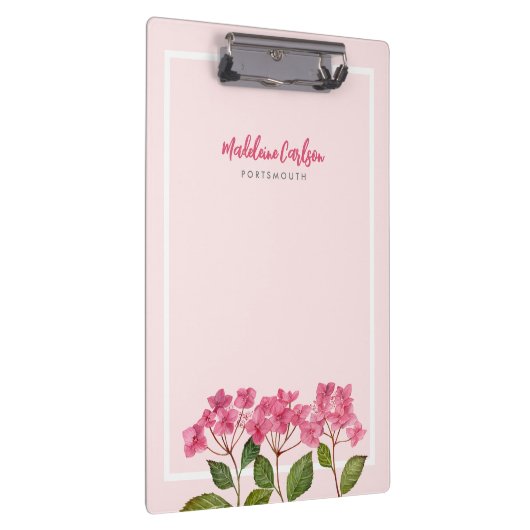 水彩ピンクアジサイ・ラケapsイラストレーション クリップボード (右)