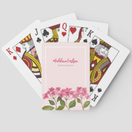 水彩ピンクアジサイ・ラケapsイラストレーション トランプ