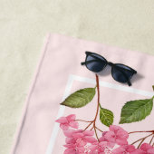 水彩ピンクアジサイ・ラケapsイラストレーション ビーチタオル (インサイチュ)