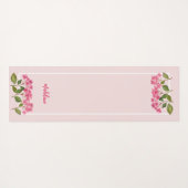 水彩ピンクアジサイ・ラケapsイラストレーション ヨガマット (裏面(横))