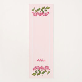 水彩ピンクアジサイ・ラケapsイラストレーション ヨガマット