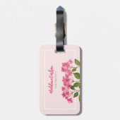 水彩ピンクアジサイ・ラケapsイラストレーション ラゲッジタグ (裏面縦)