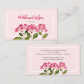 水彩ピンクアジサイ・ラケapsイラストレーション 名刺 (正面/裏面)