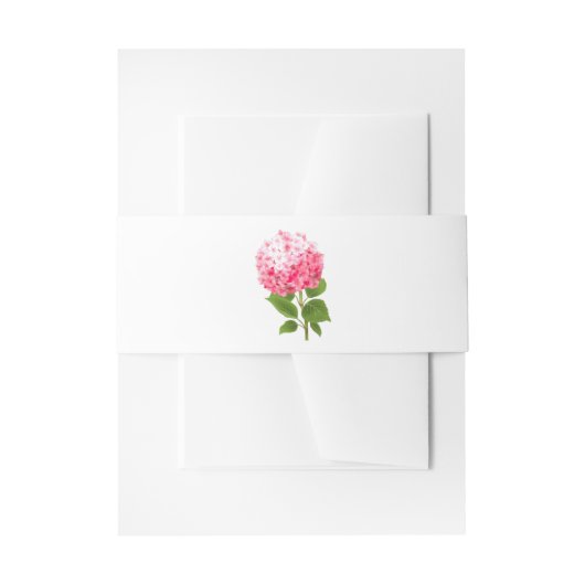 水彩ピンクアジサイ 招待状ベリーバンド (正面例)