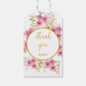水彩ピンクアネモネフローラギフトラベル ギフトタグ (裏面)