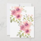 水彩ピンクアネモネフローラ結婚式RSVPカード 出欠カード (裏面)