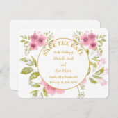 水彩ピンクアネモンフローラ日付の保存 (正面/裏面)