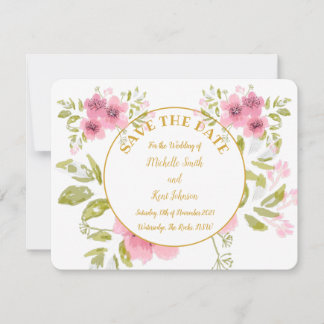 水彩ピンクアネモンフローラ日付の保存