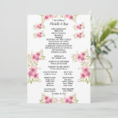 水彩ピンクアネモン結婚式 プログラム&メニュー (スタンド正面)