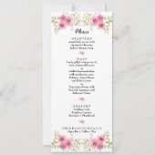 水彩ピンクアネモン結婚式 プログラム&メニュー 招待状 (裏面)