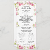 水彩ピンクアネモン結婚式 プログラム&メニュー 招待状 (正面/裏面)