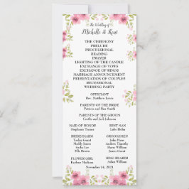 水彩ピンクアネモン結婚式 プログラム&メニュー 招待状