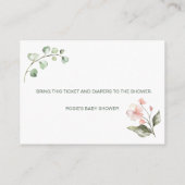 水彩ピンクアプリコットバラオムツラッフル エンクロージャーカード (裏面)