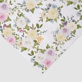 水彩ピンクイエローホワイトローローズベビーシャワー 薄葉紙 (詳細)