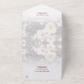 水彩ピンクイエローローズぼやけブラック結婚、s オールインワン招待状 (外側)