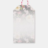 水彩ピンクイエローローズぼやけブラック結婚、s ギフトタグ (裏面)