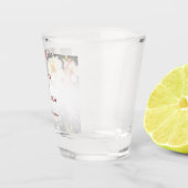 水彩ピンクイエローローズぼやけブラック結婚、s ショットグラス (右)