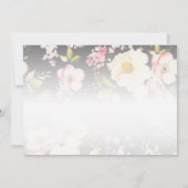 水彩ピンクイエローローズぼやけブラック結婚、s セーブザデート (裏面)