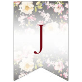 水彩ピンクイエローローズぼやけブラック結婚、s バンティングフラッグ (第3の旗)