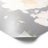 水彩ピンクイエローローズぼやけブラック結婚、s フォトプリント (角)