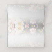 水彩ピンクイエローローズぼやけブラック結婚、s プレイスカード (内部開封)