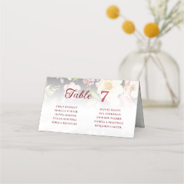 水彩ピンクイエローローズぼやけブラック結婚、s プレイスカード