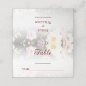 水彩ピンクイエローローズぼやけブラック結婚、s プレイスカード (外部開封)