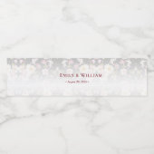 水彩ピンクイエローローズぼやけブラック結婚、s ペットボトルラベル (シングルラベル)