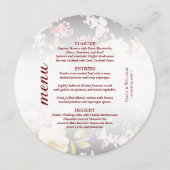 水彩ピンクイエローローズぼやけブラック結婚、s メニュー (正面)