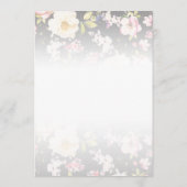 水彩ピンクイエローローズぼやけブラック結婚、s メニュー (裏面)