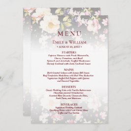 水彩ピンクイエローローズぼやけブラック結婚、s メニュー