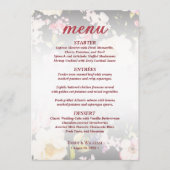 水彩ピンクイエローローズぼやけブラック結婚、s メニュー (正面)