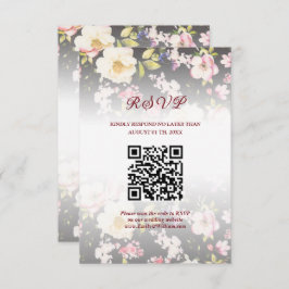 水彩ピンクイエローローズぼやけブラック結婚、s 出欠カード