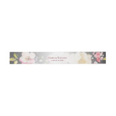 水彩ピンクイエローローズぼやけブラック結婚、s 招待状ベリーバンド (フラット)