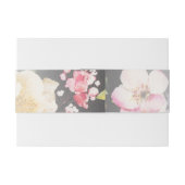 水彩ピンクイエローローズぼやけブラック結婚、s 招待状ベリーバンド (裏面例)