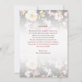 水彩ピンクイエローローズぼやけブラック結婚、s 案内状 (裏面)