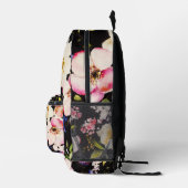 水彩ピンクイエローローズオンブラック、モノグラム プリントバックパック (右)
