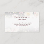 水彩ピンクイエローローズオンブラック、モノグラム ロイヤリティカード (裏面)