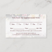 水彩ピンクイエローローズオンブラック、モノグラム 予約カード (裏面)