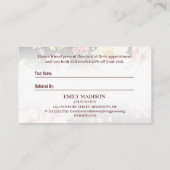 水彩ピンクイエローローズオンブラック、モノグラム 紹介カード (裏面)