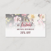 水彩ピンクイエローローズオンブラック、モノグラム 紹介カード (正面)