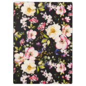 水彩ピンクイエローローズブラック背景 クリップボード (裏面)