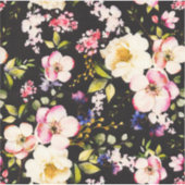 水彩ピンクイエローローズブラック背景 シール (正面)