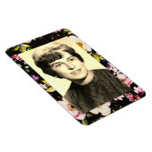 水彩ピンクイエローローズブラック背景 マグネット (右側)