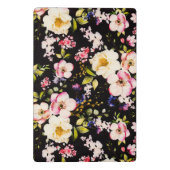 水彩ピンクイエローローズブラック背景 ミニクリップボード (裏面)