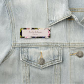 水彩ピンクイエローローズブラック背景 名札 (インサイチュ)